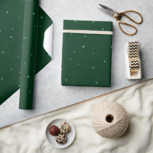 Papier Cadeau Festive Green et Starry Noël Holiday