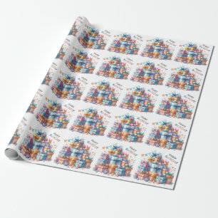 Papier Cadeau Festive Joyeux Anniversaire Pour Tous Les Âges