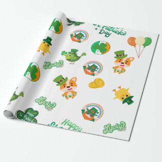Papier Cadeau Festive St. Patrick’s Day Wrapper Papier