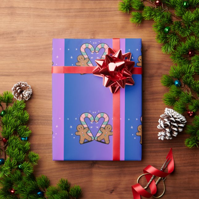 Papier Cadeau Festive Sucre de canne & Gingerbread vacances (Cadeau de vacances)