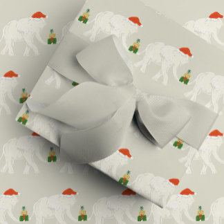 Papier Cadeau Festive White Elephant Christmas Party Illustrated