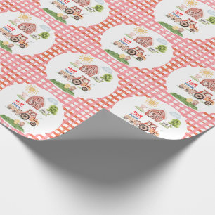 Papier Cadeau Fête à la ferme pour anniversaire tout âge