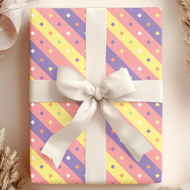 Papier Cadeau Fête à Rayures Confettis (Créateur téléchargé)