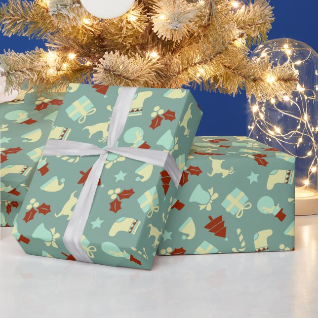 Papier Cadeau Fête branchée joyeuse Initiale féminine (Vacances)