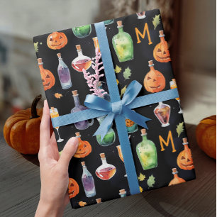 Papier Cadeau Fête Colorée Boissons de Boos Halloween Cocktail