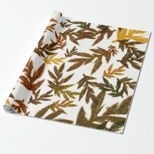 Papier Cadeau Fête Colorée et Fantaisiste de l'Automne aux Feuil