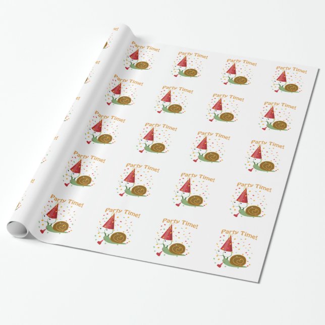 Papier Cadeau Fête Confetti Heure ! Escargot (Déroulé)