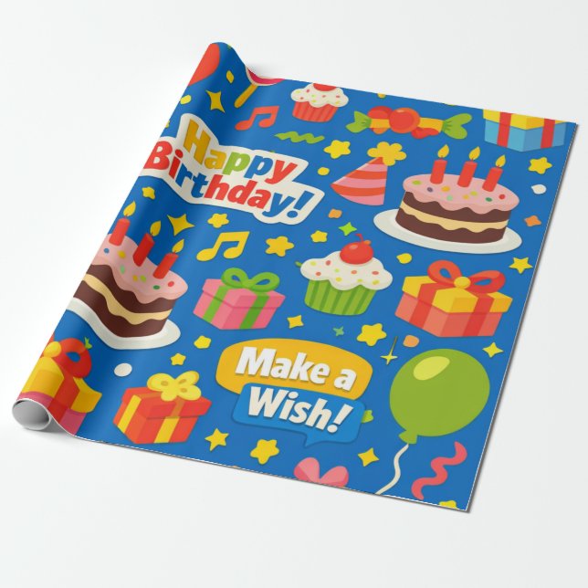 Papier Cadeau Fête d'anniversaire  (Déroulé)