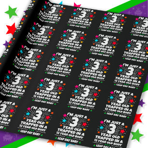 Papier Cadeau Fête d'anniversaire année bissextile 12e anniversa