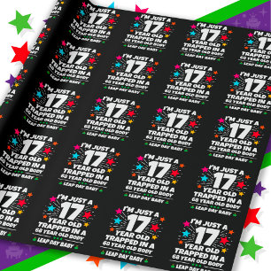 Papier Cadeau Fête d'anniversaire année bissextile 68e anniversa