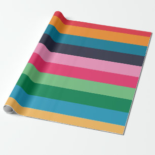 Papier Cadeau Fête d'anniversaire avec des rayures colorées