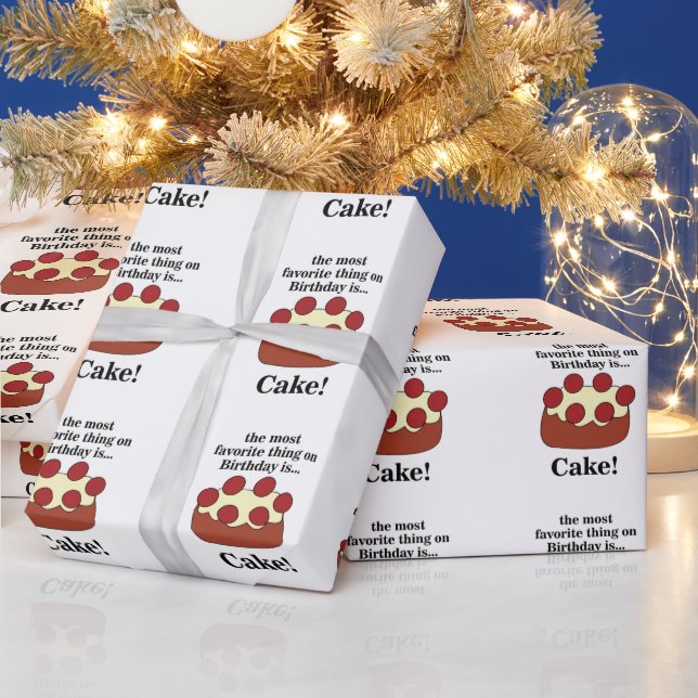 Papier Cadeau Fête d'anniversaire avec gâteau (Vacances)
