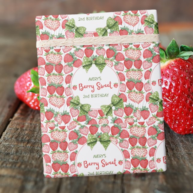 Papier Cadeau Fête d'anniversaire Berry Sweet 2ème anniversaire  (Créateur téléchargé)