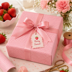 Papier Cadeau Fête d'anniversaire Berry Sweet Strawberry 1ère an