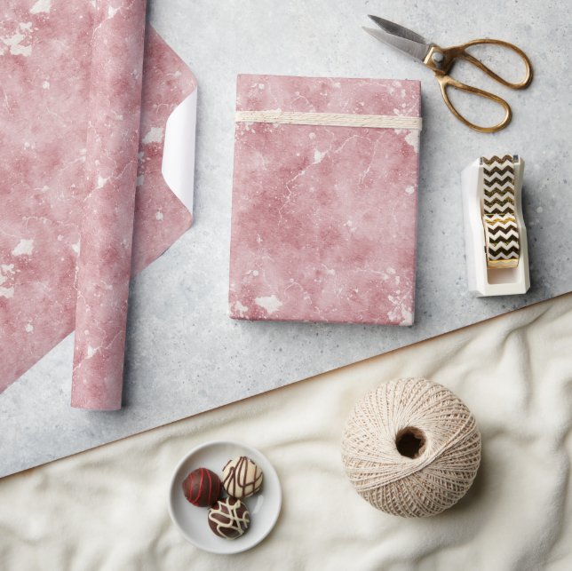 Papier Cadeau Fête d'Anniversaire Craquelé Rose (Artisanat)