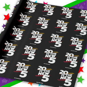 Papier Cadeau Fête d'anniversaire de 20 ans Jour intercalaire No
