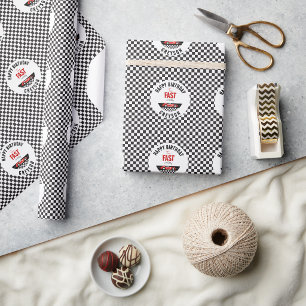 Papier Cadeau Fête d'anniversaire de 2 ans pour garçon avec voit
