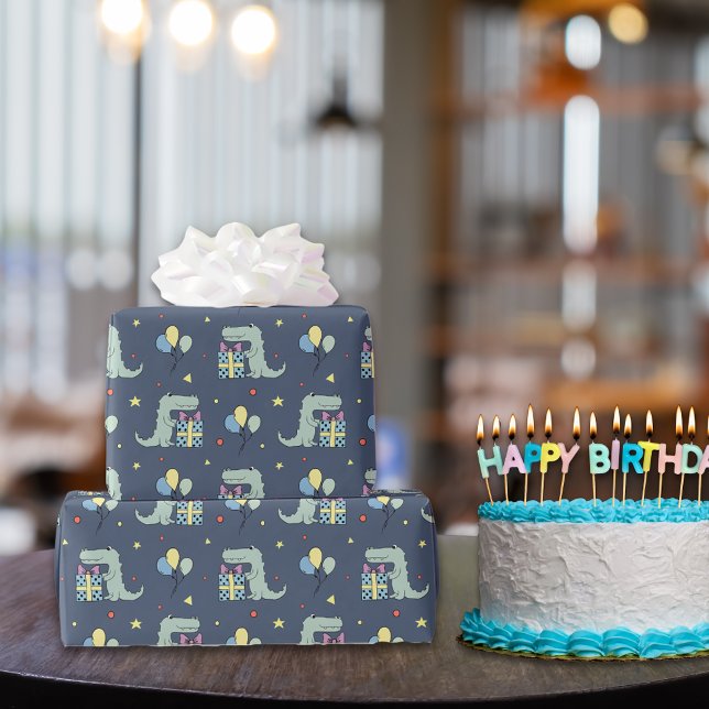 Papier Cadeau Fête d'anniversaire de crocodile (Créateur téléchargé)