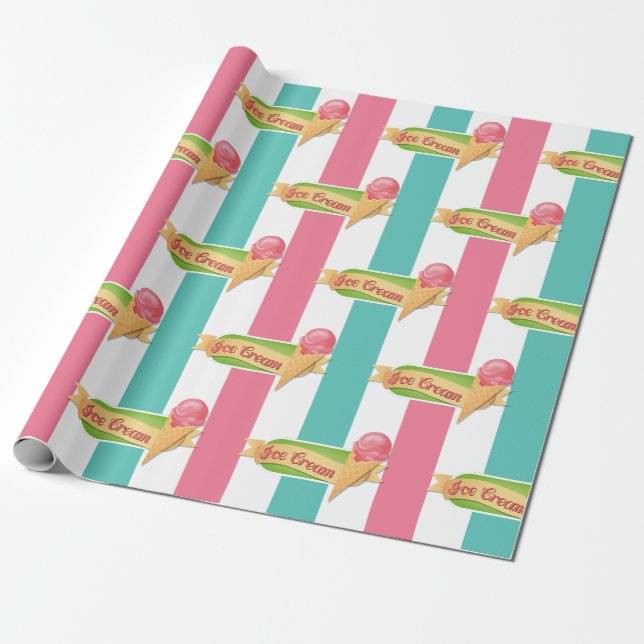 Papier Cadeau Fête d'anniversaire de glace (Déroulé)