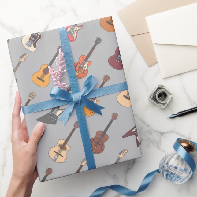 Papier Cadeau Fête d'anniversaire de la guitare (Cadeaux)