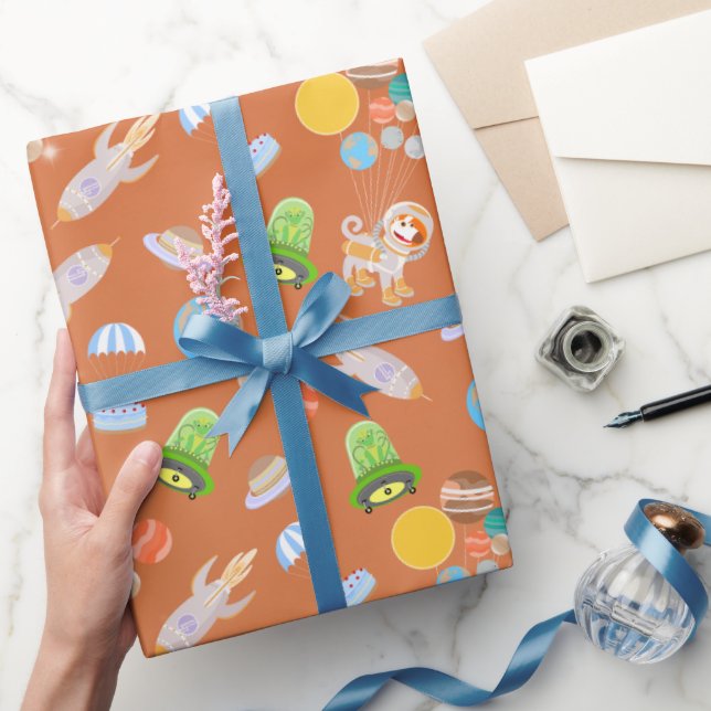 Papier Cadeau Fête d'anniversaire de l'astronaute de Mars (Cadeaux)