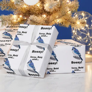 Papier Cadeau Fête d'anniversaire de l'oiseau effronté, audacieu