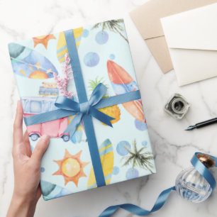 Papier Cadeau Fête d'anniversaire de surf