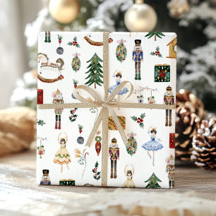 Papier Cadeau Fête d'anniversaire en or rouge Nutcracker