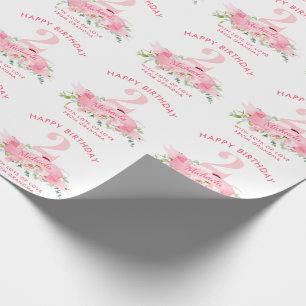 Papier Cadeau Fête d'anniversaire personnalisée TOUT ÂGE Fille F