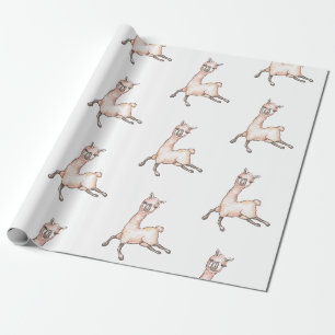Papier Cadeau Fête d'anniversaire pour enfants Lama