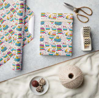 Papier Cadeau Fête d'anniversaire pour un Motif sans couture