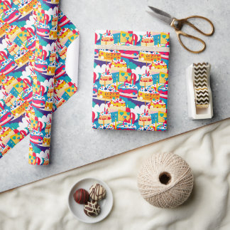 Papier Cadeau Fête d'anniversaire pour un Motif sans couture