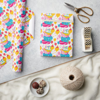 Papier Cadeau Fête d'anniversaire pour un Motif sans couture