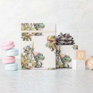 Papier Cadeau Fête d'anniversaire Wild One Cute Dinosaur