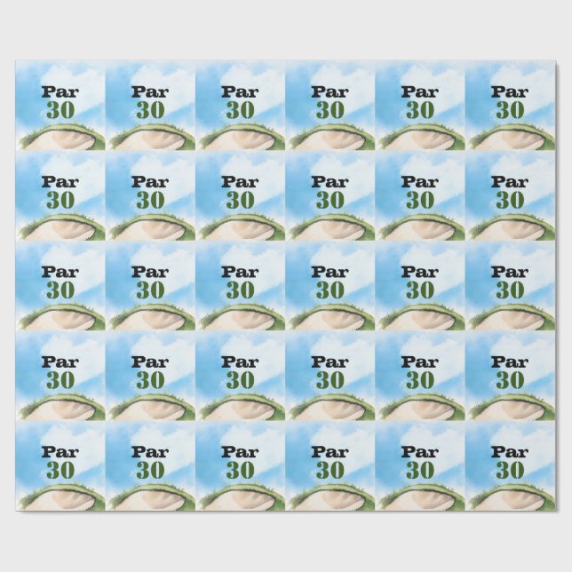 Papier Cadeau Fête de 30 ans de Golf Par tee trente party  (Plat)