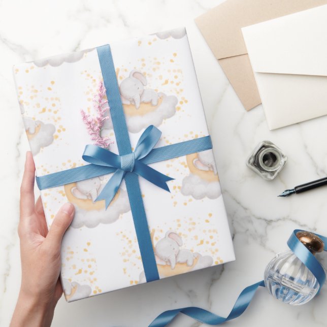 Papier Cadeau Fête de Baby Shower éléphant de bébé mignon  (Cadeaux)