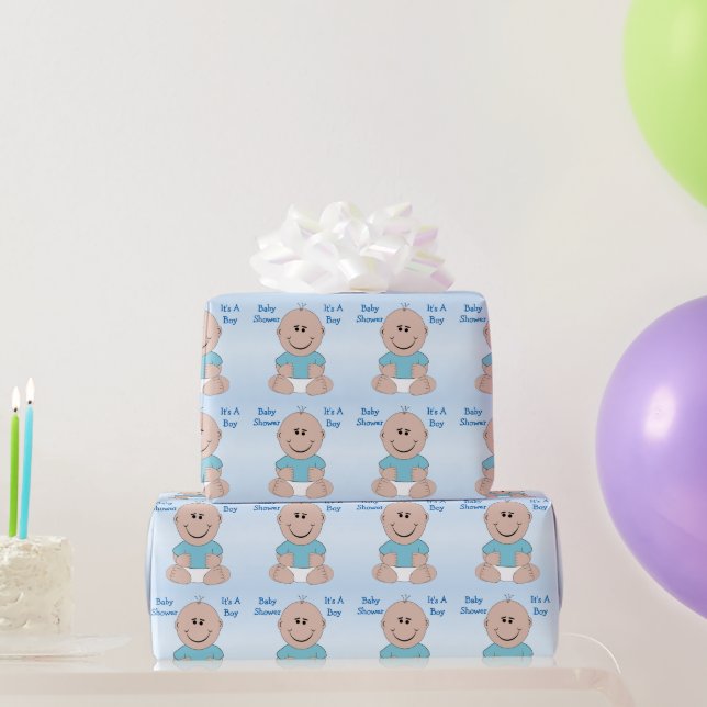 Papier Cadeau Fête de bébé garçon personnalisée (Cadeaux de fête)