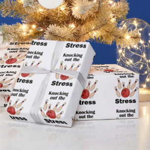 Papier Cadeau Fête de Bowling Strike pour Évacuer le Stress