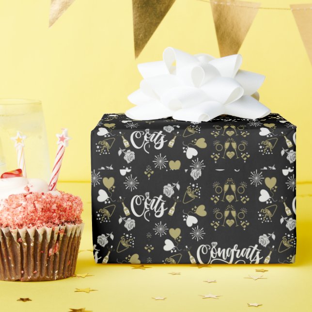 Papier Cadeau Fête de célébration : débouchons le champagne (Fête d'anniversaire)