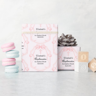 Papier Cadeau Fête de confirmation rose jolie personnalisée