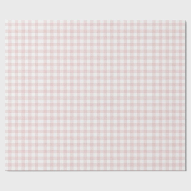 Papier Cadeau Fête de filles au vichy rose (Plat)