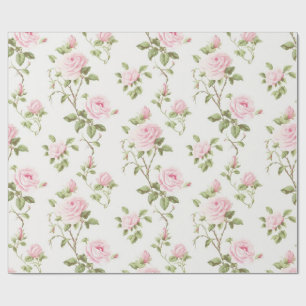 Papier Cadeau Fête de Jardin à la Vigne de Rose Ro