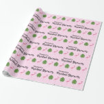 Papier Cadeau Fête de la mariée rose de Luau de Flamant rose<br><div class="desc">Accueil d'une partie orientée de douche nuptiale de luau. Personnalisez ceci avec jeune-à était nom. Ce papier d'emballage comporte mon illustration rose de flamant et de feuille de monstera pour votre thème tropical.</div>
