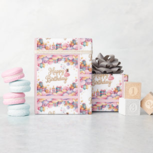 Papier Cadeau Fête de la princesse Anniversaire Aquarelle