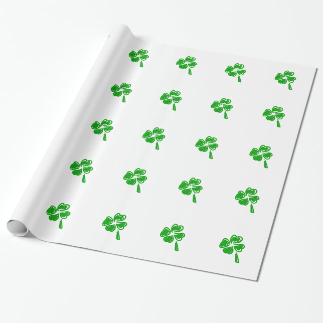 Papier Cadeau Fête de la Saint Patrick au charme vert (Déroulé)