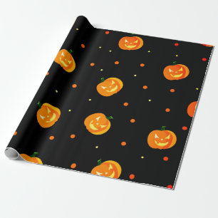 Papier Cadeau Fête de l'Halloween du Motif de Jack-o'lanterne ef