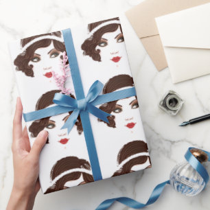 Papier Cadeau Fête de l'mariée d'anniversaire de Gatsby Gold F