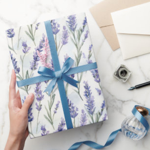 Papier Cadeau Fête de mariage Fleurs de Lavande Jolie Romantique