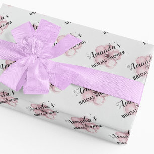 Papier Cadeau Fête de mariage floral rose