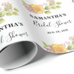 Papier Cadeau Fête de mariage florale de printemps<br><div class="desc">Célébrez l'amour dans tout son éclat avec notre papier d'emballage Fête de mariage florale de printemps ! Avec ses délicates fleurs aquarelles dans des tons pastel doux - comme les roses tendres, les jaunes ensoleillés et les verts frais - ce papier d'emballage apporte une touche joyeuse et élégante à vos...</div>